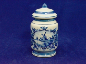 Delfts blauw theebusje, voorraadpotje, jar, tea-canister, Teebüchse, boîte à thé